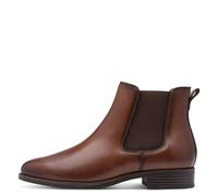 Chelseaboots TAMARIS, Damen, Gr. 37, braun, Leder, klassisch, Schuhe, Blockabsatz, Basic, Stiefelette mit Antik Finish (33322269-37) braun