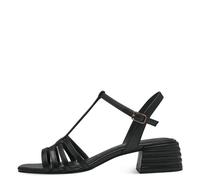 Tamaris Damenschuhe Riemchensandalen BLACK LEATHER BLACK LEATHER - Gr. - 37
