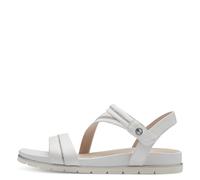 Tamaris Lederimitat/Textil Sandalen, weiß, 41 Weiß