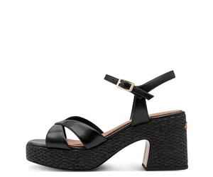 Tamaris Damenschuhe Sandaletten BLACK LEATHER BLACK LEATHER - Gr. - 39