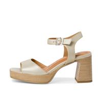 Tamaris Sandalette 1-28030-42 229 – Leder, Blockabsatz, schmal – PEARL/Weiß, Größe 38