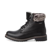Tamaris Damenschuhe Schnürstiefel BLACK LEATHER/FUR BLACK LEATHER - Gr. - 37