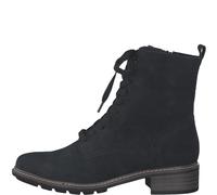 Tamaris Damen Schnürstiefelette 98812202 Leder Reißverschluss Blockabsatz Nachtblau Gr. 38