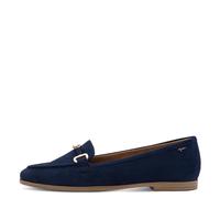 Slipper TAMARIS, Damen, Gr. 42, dunkelblau, Ziegenveloursleder, unifarben, Schuhe Slipper, Blockabsatz, Businessschuh, Schlupfschuh mit modischem Zierriegel (61955240-42) dunkelblau
