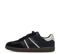 Plateausneaker TAMARIS, Damen, Gr. 41, schwarz (schwarz, kombiniert), Leder, Lederimitat, kontrastfarbene Details, unifarben mit Farbeinsatz, Schuhe Plateausneaker, Freizeitschuh, Halbschuh, Schnürsch