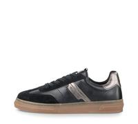 Tamaris Damenschuhe Sportliche Schnürer BLACK LEATHER BLACK LEATHER - Gr. - 38