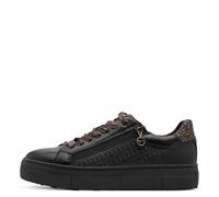 Tamaris Damenschuhe Sportliche Schnürer BLACK/LEOPARD BLACK - Gr. - 39