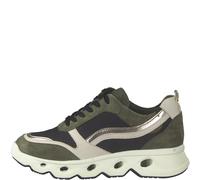 Tamaris Damenschuhe Sportliche Schnürer BLK/OLIVE COMB BLK/OLIVE COMB - Gr. - 39