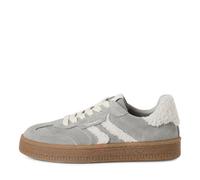 Tamaris Damenschuhe Sportliche Schnürer LIGHT GREY/FUR LIGHT GREY/FUR - Gr. - 39