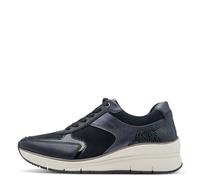 Tamaris Damen-Schnürhalbschuh Blau-Schwarz-Weiß 37