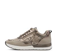 Tamaris Damenschuhe Sportliche Schnürer TAUPE/SNAKE TAUPE - Gr. - 39