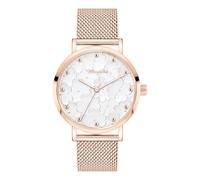 Tamaris Damenuhr - Armbanduhr für Damen analog 38mm, mit Meshband oder Lederband und Blumenmotiv, 3 ATM Wasserdicht