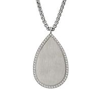 Tamaris Edelstahl Damen Halskette Naomi silberfarben mit Zirkonia Anhänger TJ043