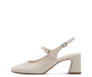 Tamaris - Elegante Slingpumps mit Blockabsatz und verstellbarem Riemchen beige - Gr. - 39
