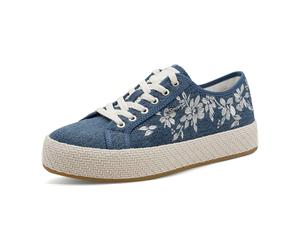 Tamaris Espadrilles Schnürschuhe für Damen, blau, Größe 36 EU