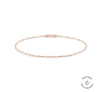 Tamaris Anklet - Elegantes Fußkettchen aus poliertem Edelstahl - IP Roségold - Lip Chain verstellbar bis 25 cm - wasserfest & hautfreundlich