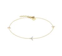 Fußkette TAMARIS "Blume, Blüte, TJ-0339-A-27, TJ-0340-A-27, TJ-0341-A-27" Fußkettchen Gr. Edelstahl, goldfarben (gelbgoldfarben,,, kristallweiß, kristallweiß) Trachtenmode (72641100-0)