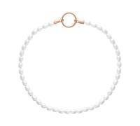 Tamaris Anklet - Elegantes Fußkettchen aus poliertem Edelstahl - IP Roségold - Glasperlenkette verstellbar bis 25 cm - wasserfest & hautfreundlich