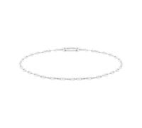 Tamaris Anklet - Elegantes Fußkettchen aus poliertem Edelstahl - Silber - Lip Chain verstellbar bis 25 cm - wasserfest & hautfreundlich