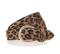 Ledergürtel TAMARIS, Damen, Gr. 100, taupe, schwarz braun, Rindsleder, Animalmuster, modisch, Gürtel, Florales Muster im Metallic-Design oder Animal-Look, 3 cm breit (31596912-100) taupe, schwarz brau