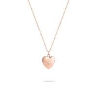 Tamaris Halskette für Damen, Halsschmuck mit Herz-Amulett aus Edelstahl, wasserfest, kleines Herz Roségold