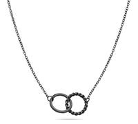 Tamaris Halskette für Damen, Halsschmuck mit Infinity Anhängern, wasserfest aus Edelstahl, Schwarz