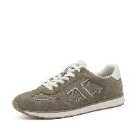 Sneaker TAMARIS, Herren, Gr. 43, oliv, Lederimitat, Textil, Veloursleder, unifarben mit Farbeinsatz, Schuhe Sneaker, Freizeitschuh, Schnürschuh mit Ortholite-Ausstattung, für Herren (98956122-43) oliv