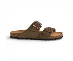 Tamaris Herren-Sandalen aus olivgrünem Leder mit Fußbett EU43