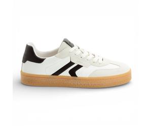 Tamaris Herren-Sneaker aus weißem Leder mit schwarzen Streifen EU42