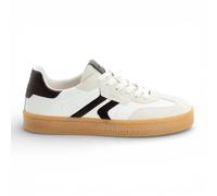 Tamaris Herren-Sneaker aus weißem Leder mit schwarzen Streifen EU43