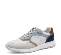 Sneaker TAMARIS, Herren, Gr. 42, weiß kombiniert, Leder, Textil, Schuhe Sneaker, Freizeitschuh, Halbschuh, Schnürschuh mit Lochmuster, für Herren (94426602-42) weiß kombiniert