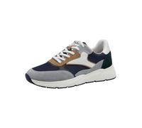 Sneaker TAMARIS, Herren, Gr. 44, navy kombiniert, Glattleder, Textil, Veloursleder, kontrastfarbene Details, Schuhe Sneaker, Freizeitschuh, Schnürschuh mit modischen Kontrastbesätzen, für Herren (9085