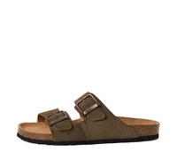 Pantolette TAMARIS, Damen, Gr. 43, oliv, Leder, unifarben, used, Basic, Schuhe Pantolette, Hausschuh, Bequemschuh mit Logo-Schriftzug, für Herren (37201251-43) oliv