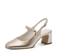 Tamaris Damen Sling Pump mit Blockabsatz, metallic, 39 EU