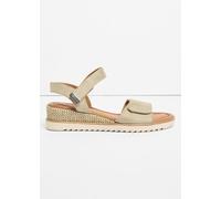 Keilsandalette TAMARIS, Damen, Gr. 41, mint, Textil, Veloursleder, unifarben, Schuhe, Riemchensandale, Sommerschuh in veganer Verarbeitung (32819935-41) mint