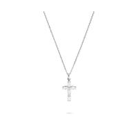 Tamaris Halskette TJ-0773-N-47 – Edelstahl Kreuz-Anhänger, verstellbar bis 47 cm, silber
