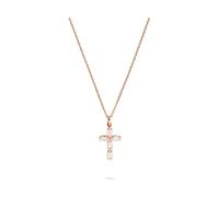 Tamaris Necklace - Halsketten mit Kreuz-Anhänger Edelstahl - IP Roségold - Ankerkette verstellbar bis 47 cm - wasserfest & hautfreundlich