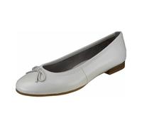 Tamaris Damen Ballerina Leder flach, weiß, 41 EU