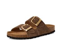 Tamaris Pantolette 91515245 – Leder dunkelbraun, zwei verstellbare Schnallen – Damen 36