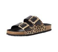 Damen-Pantolette BLACK/LEOPARD - Gr. - 39