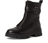 Tamaris COMFORT Damen Stiefeletten ohne Absatz aus Leder mit Reißverschluss Comfort Fit, Schwarz (Black), 36 EU
