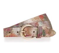 Ledergürtel TAMARIS, Damen, Gr. 120, multicolour, gold, Rindsleder, mehrfarbig, geblümt, modisch, Gürtel, Florales Muster im Metallic-Design oder Animal-Look, 3 cm breit (87586229-120) multicolour, go