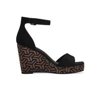 Tamaris Leder-Keilsandaletten in Schwarz - Größe 36 | Damen Sandalen