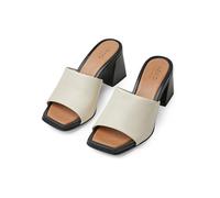 Tamaris Leder-Pantoletten in Creme - Größe 38 | Damen Pantoletten