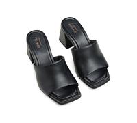 Tamaris Leder-Pantoletten in Schwarz - 52% | Größe 39 | Damen Pantoletten