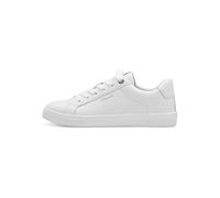 Tamaris Damen Low-Top Sneaker, Frauen Sneaker,Wechselfußbett,feminin,Heart and Sole,Lifestyle,modisch,klassisch,modern,braun,White Uni,37 EU