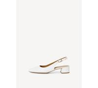 Tamaris Damen Sling Pump mit Blockabsatz Leder, weiß, 40 EU