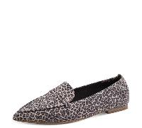 Tamaris Damen Loafer flach Leder, braun, 39 EU