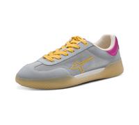 Sneaker TAMARIS, Damen, Gr. 38, hellblau kombiniert, Lederimitat, Textil, Ziegenveloursleder, kontrastfarbene Details, Schuhe Sneaker, Freizeitschuh, Halbschuh, Schnürschuh mit transparenter Laufsohle