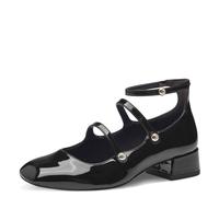 Tamaris Damen Pumps mit Riemchen Vegan Blockabsatz; BLACK/schwarz; 37